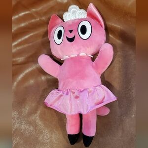 13 inch Pink Cat with Tiara Kohl's Cares Stuffed Animal Plush Toy No Paper Tags